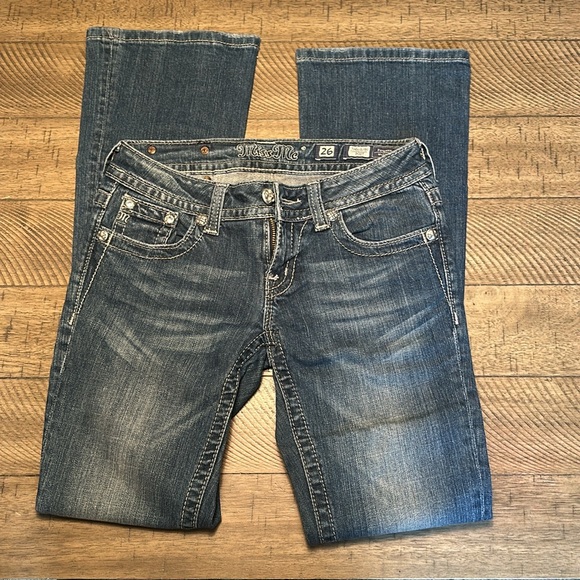 Miss Me Jeans Size 26 Bootcut Jeans JP6080B Embellished Rose - Picture 2 of 6